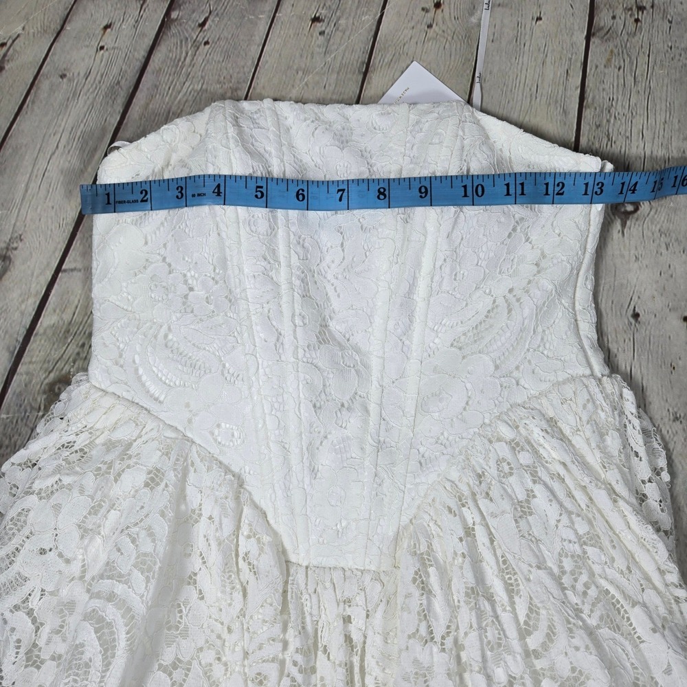 Lulus Shiori White Lace Bustier Basque Waist Strapless Maxi Dress S Wedding - Picture 13 of 14